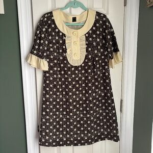 Orla Kiely Silk Floral Mod Print Shift Dress Size 10